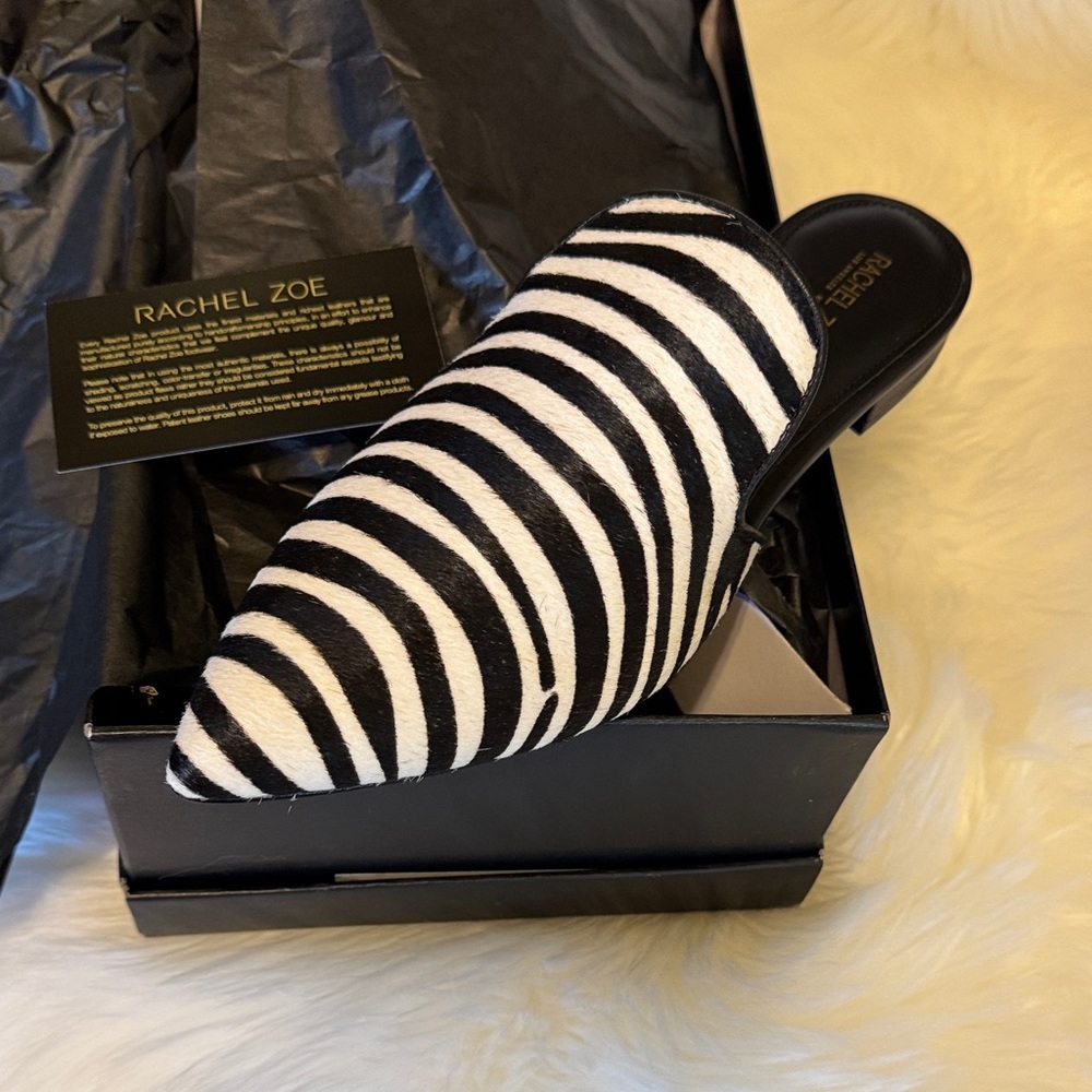 Rachel Zoe Zebra Stripe Mules